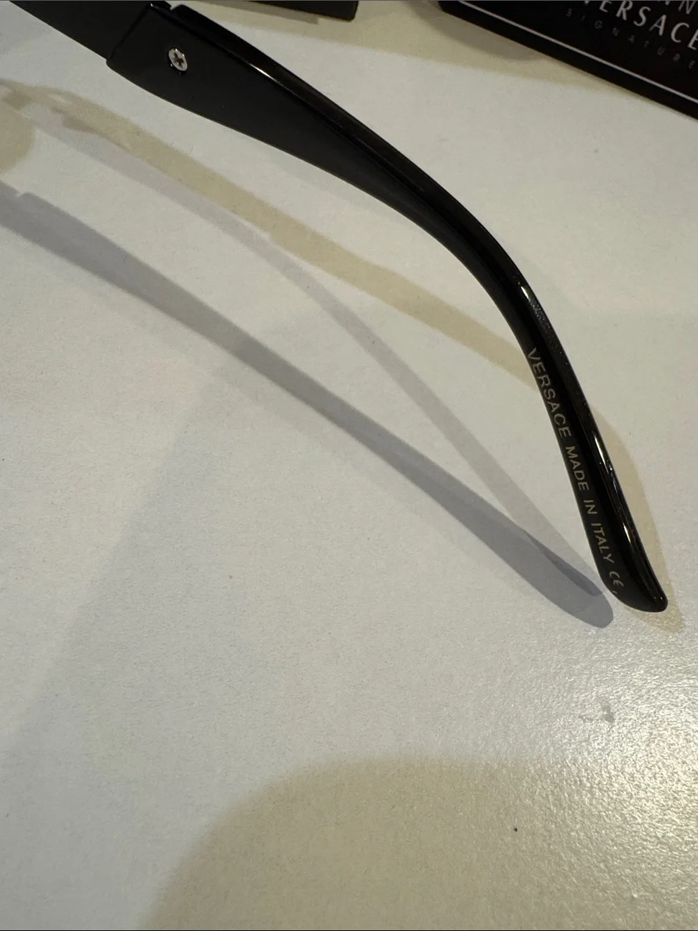 Versace Black Frame Sunglasses with Purple Gradient Lenses